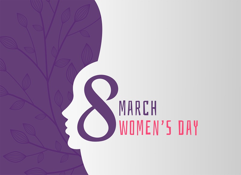 Happy Women's Day Holiday Background With Girl Face